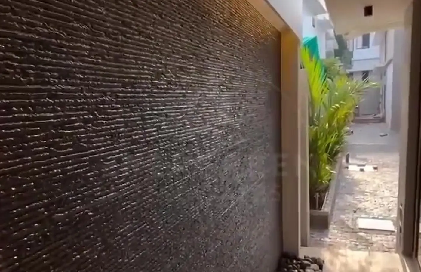 Textured stone water wall project